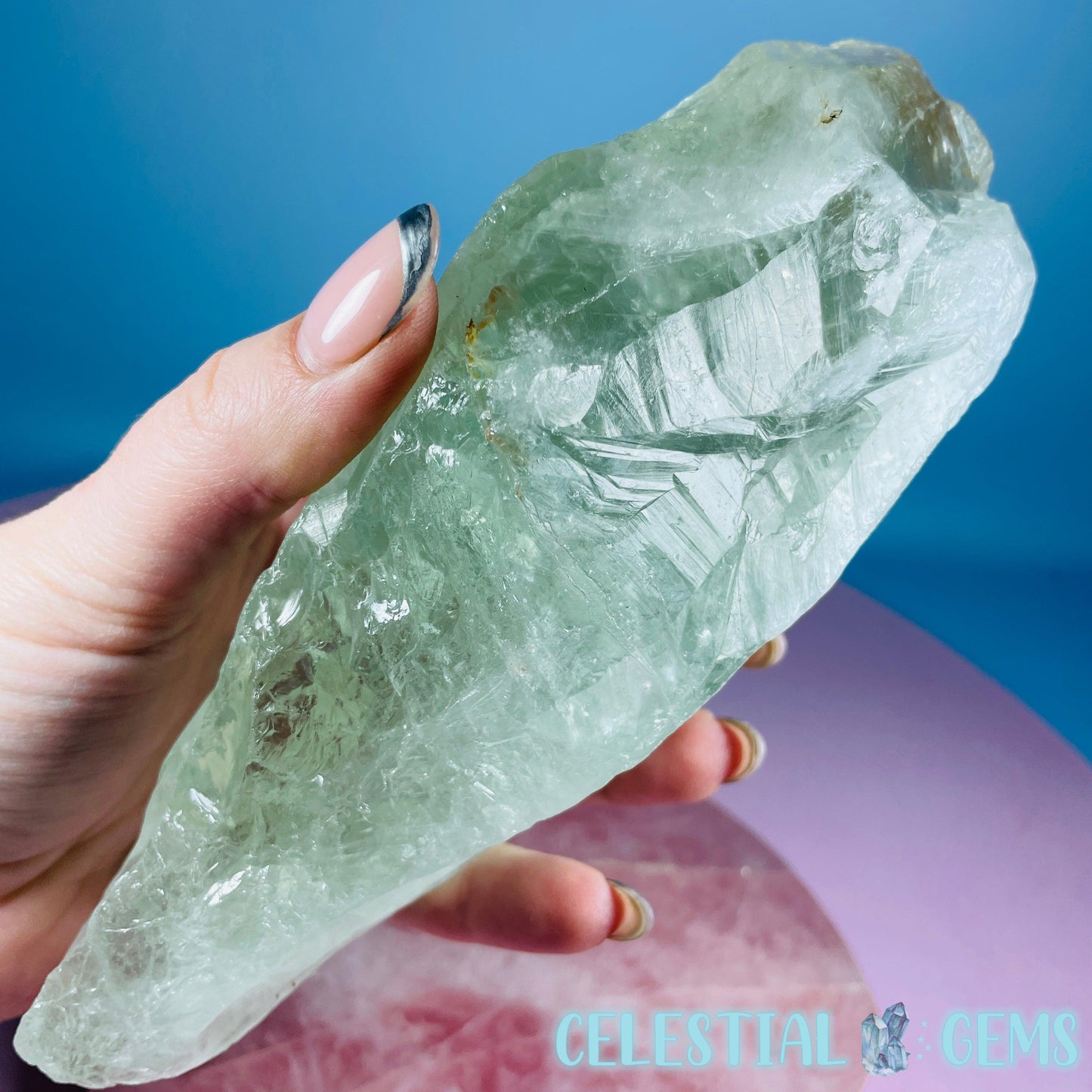 Prasiolite (Green Quartz) Raw XL Point Specimen