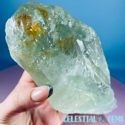 Prasiolite (Green Quartz) Raw XL Point Specimen