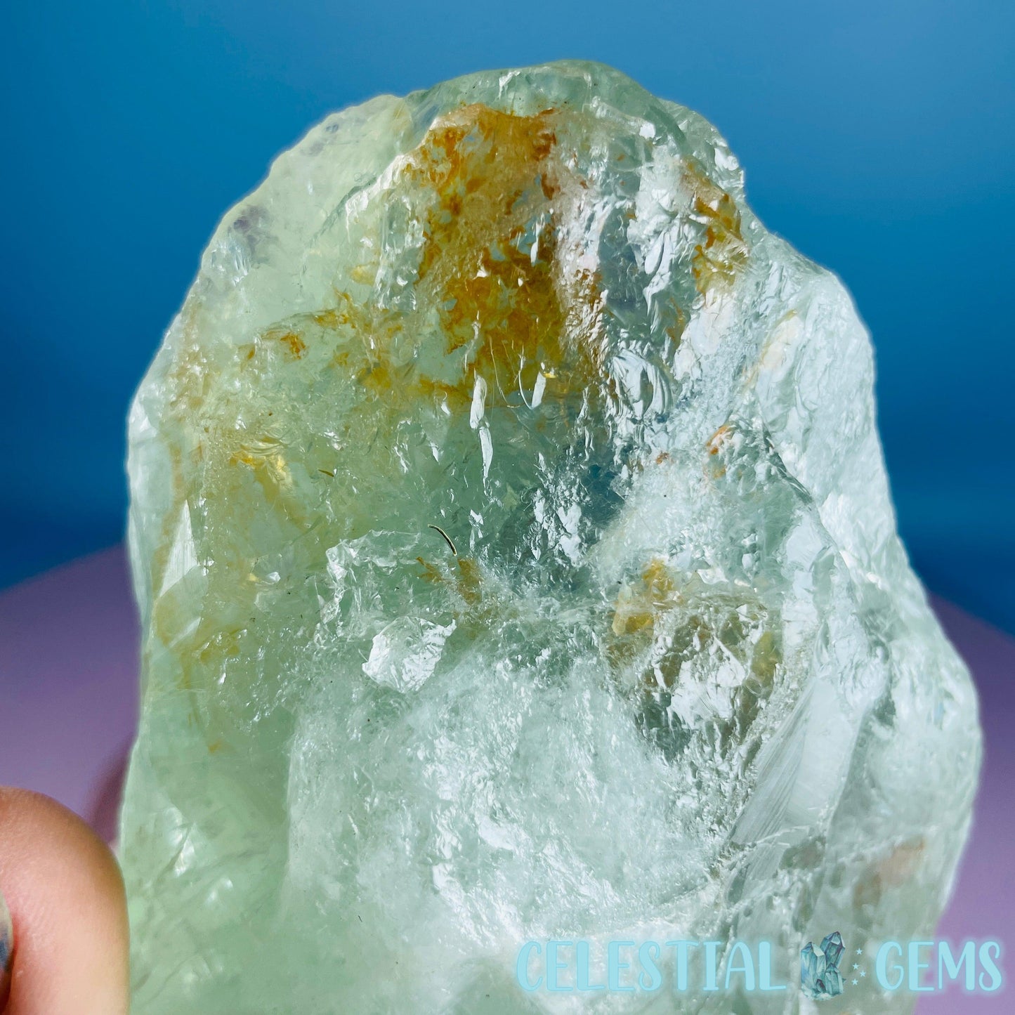 Prasiolite (Green Quartz) Raw XL Point Specimen