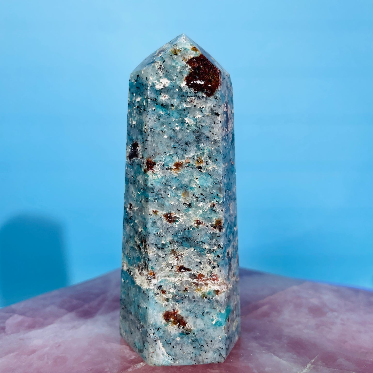 Amazonite + Garnet Medium Tower