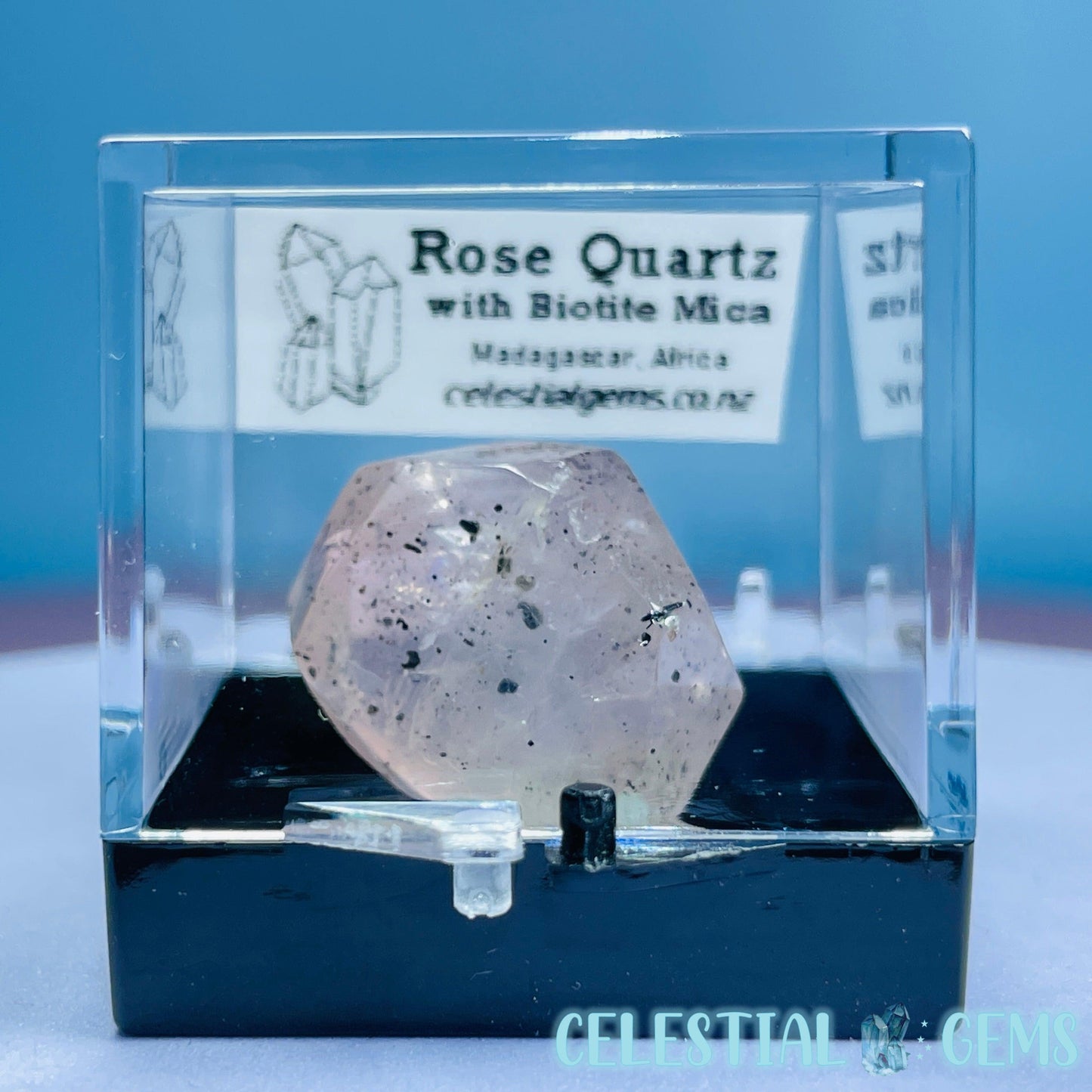 Rose Quartz + Biotite Mica Mini Gemstone Specimen in Box