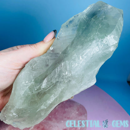 Prasiolite (Green Quartz) Raw XL Point Specimen