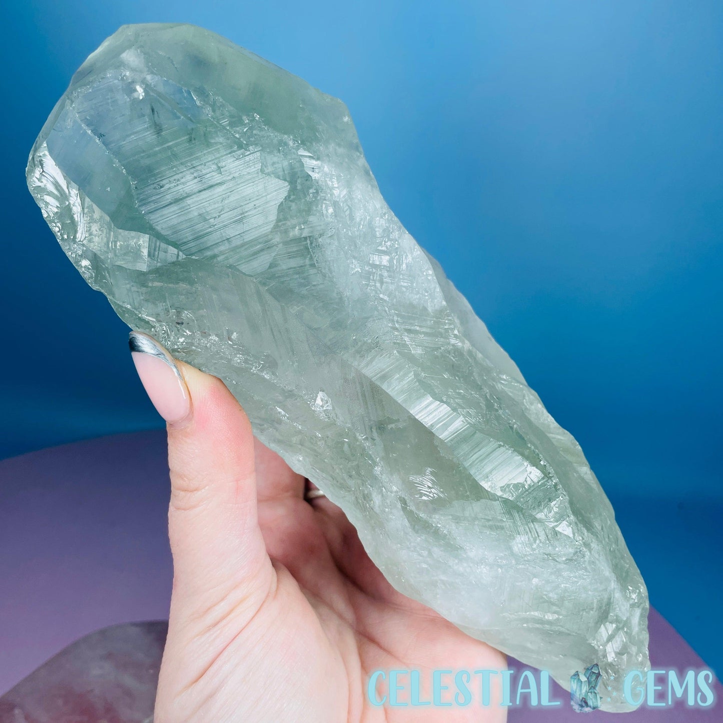 Prasiolite (Green Quartz) Raw XL Point Specimen