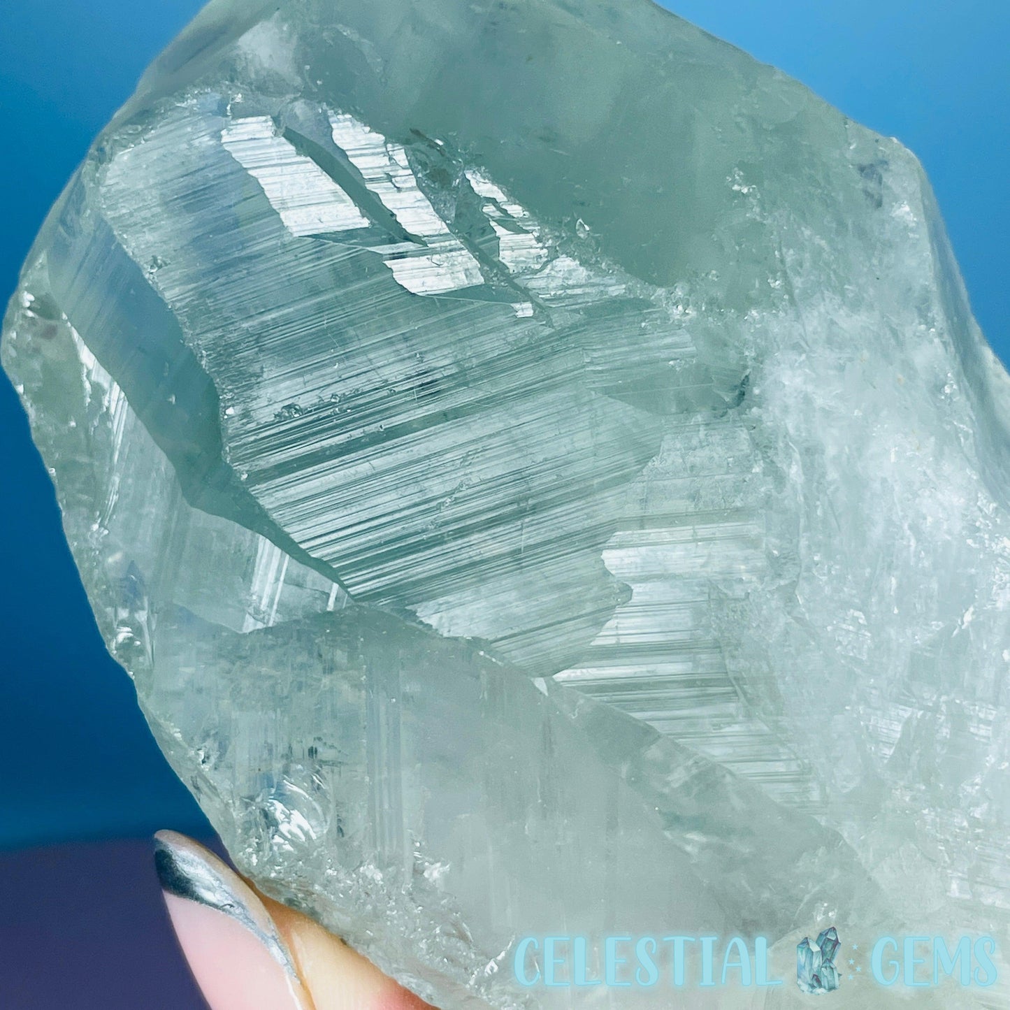 Prasiolite (Green Quartz) Raw XL Point Specimen