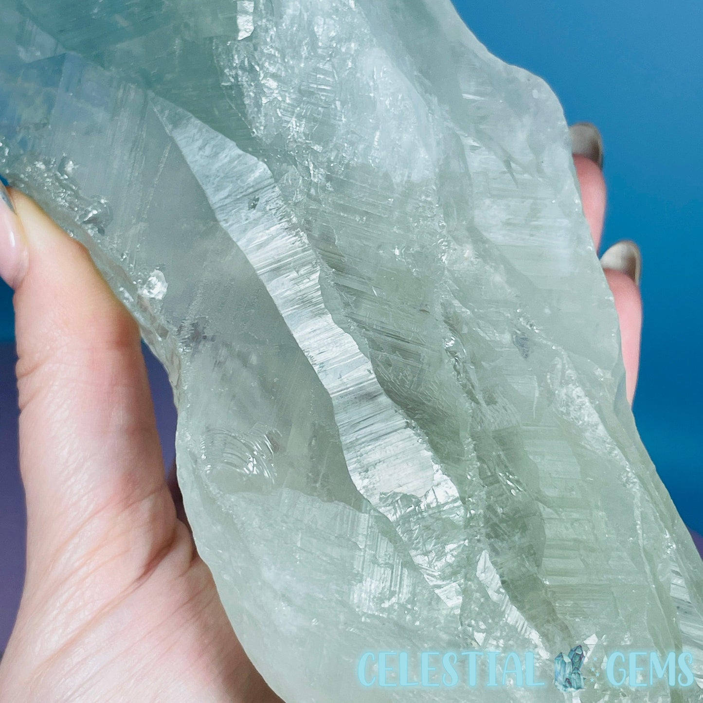 Prasiolite (Green Quartz) Raw XL Point Specimen