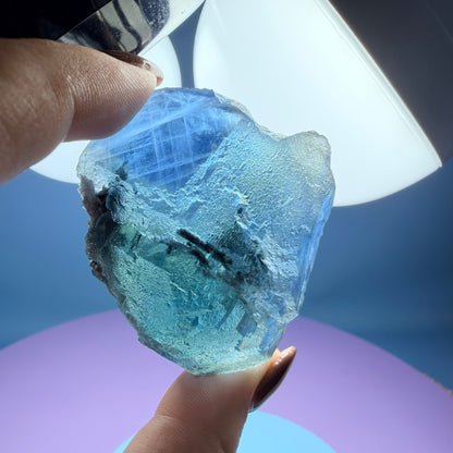 Octahedral Blue-Green Fluorite + Black Chalcedony Crystal Specimen, Fujian, China
