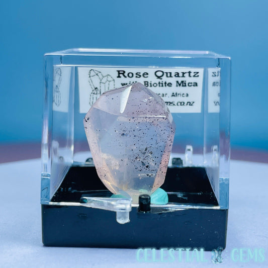 Rose Quartz + Biotite Mica Mini Gemstone Specimen in Box