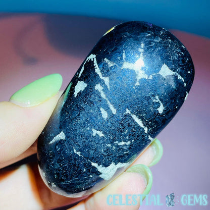 Rare Covellite Metallic Palmstone with Pink Fire Flash! (Video)