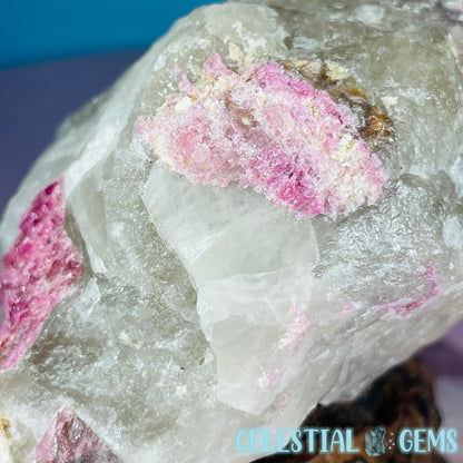 Pink Tourmaline in Smoky Quartz with Lepidolite Raw Medium Chunk Specimen