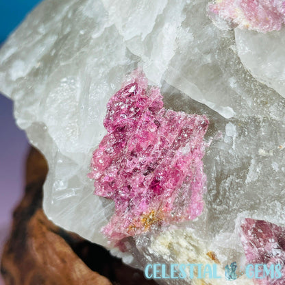 Pink Tourmaline in Smoky Quartz with Lepidolite Raw Medium Chunk Specimen