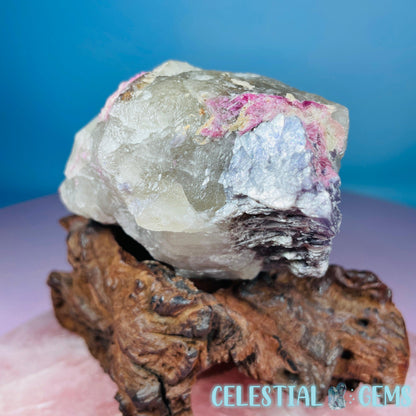 Pink Tourmaline in Smoky Quartz with Lepidolite Raw Medium Chunk Specimen