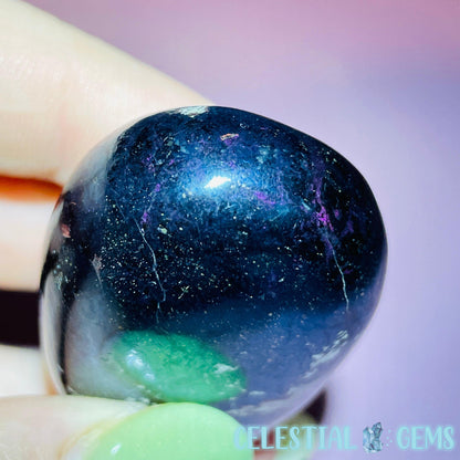 Rare Covellite Metallic Palmstone with Pink Fire Flash! (Video)