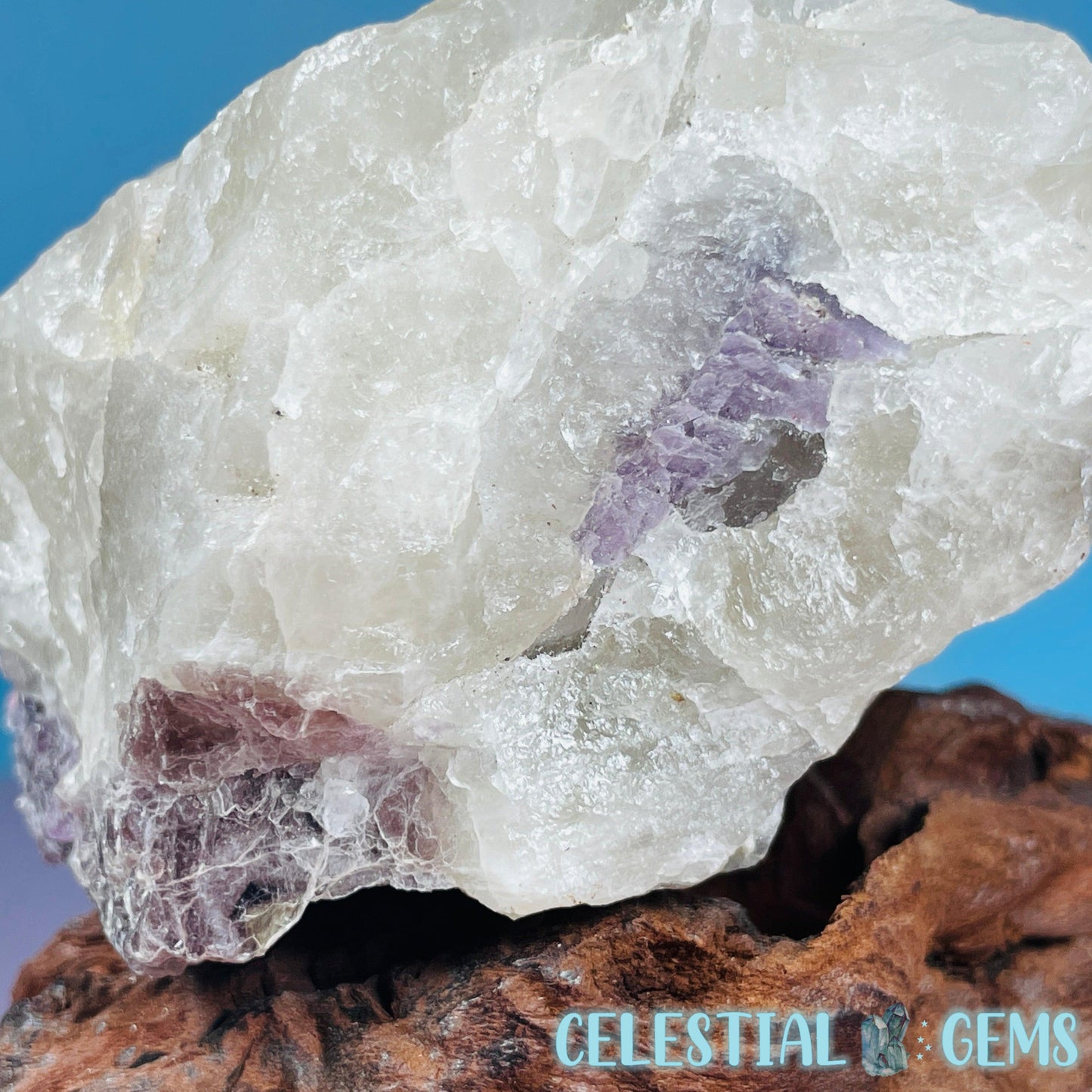 Pink Tourmaline in Smoky Quartz with Lepidolite Raw Medium Chunk Specimen