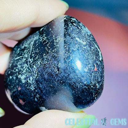 Rare Covellite Metallic Palmstone with Pink Fire Flash! (Video)