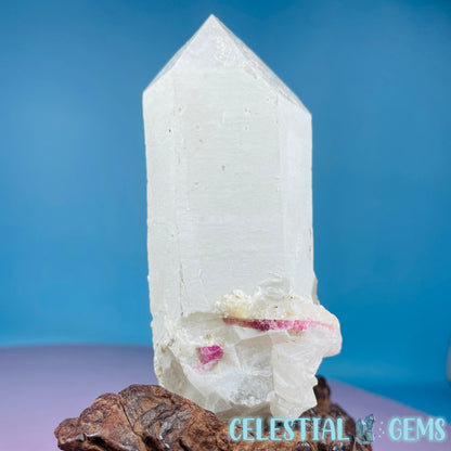 Pink Tourmaline in Quartz Point with Albite + Muscovite Raw Medium Chunk Specimen