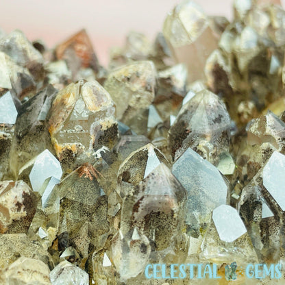 Phantom Hematite Quartz Large Cluster