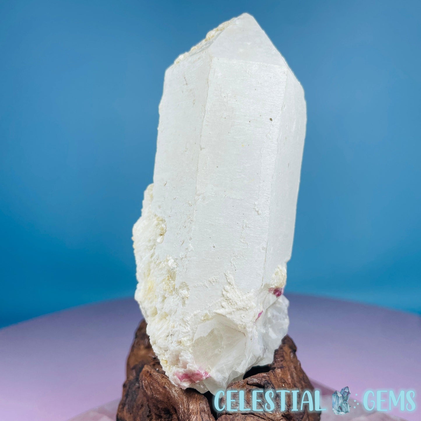 Pink Tourmaline in Quartz Point with Albite + Muscovite Raw Medium Chunk Specimen