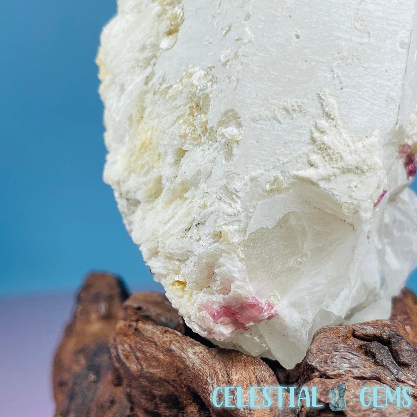 Pink Tourmaline in Quartz Point with Albite + Muscovite Raw Medium Chunk Specimen