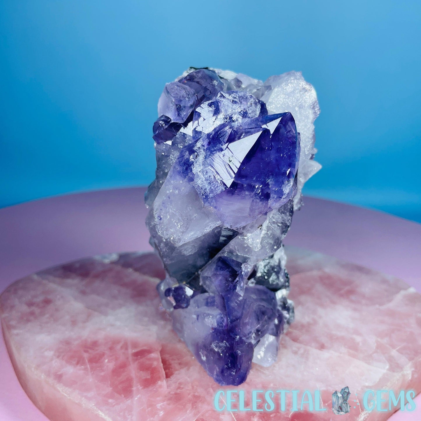 Amethyst + Hollandite Medium Standing Cluster Freeform