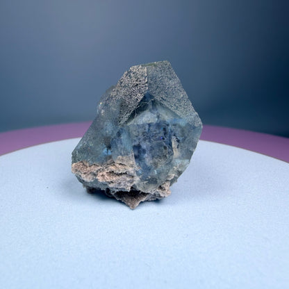 Octahedral Blue-Green Fluorite + Black Chalcedony Crystal Specimen, Fujian, China
