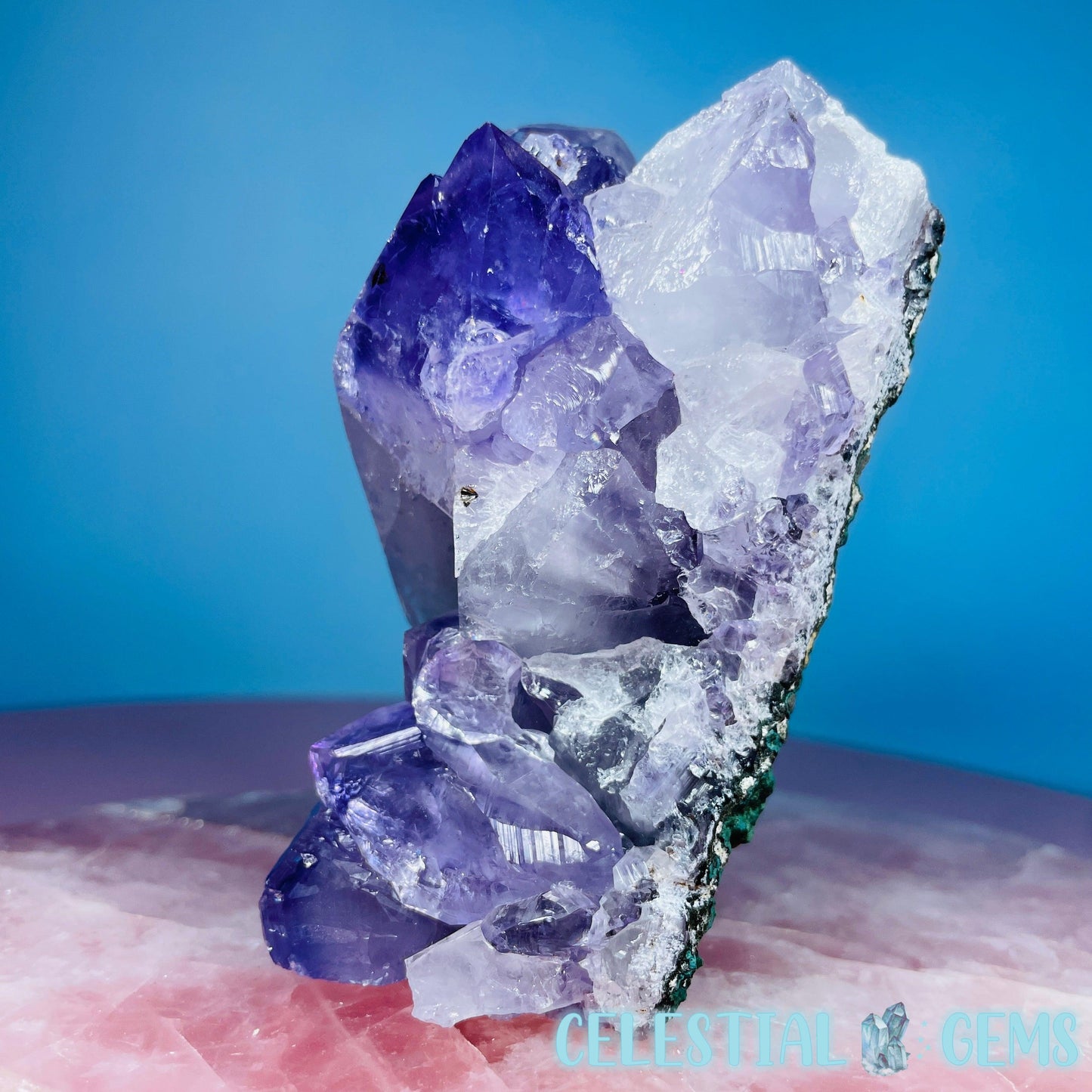 Amethyst + Hollandite Medium Standing Cluster Freeform