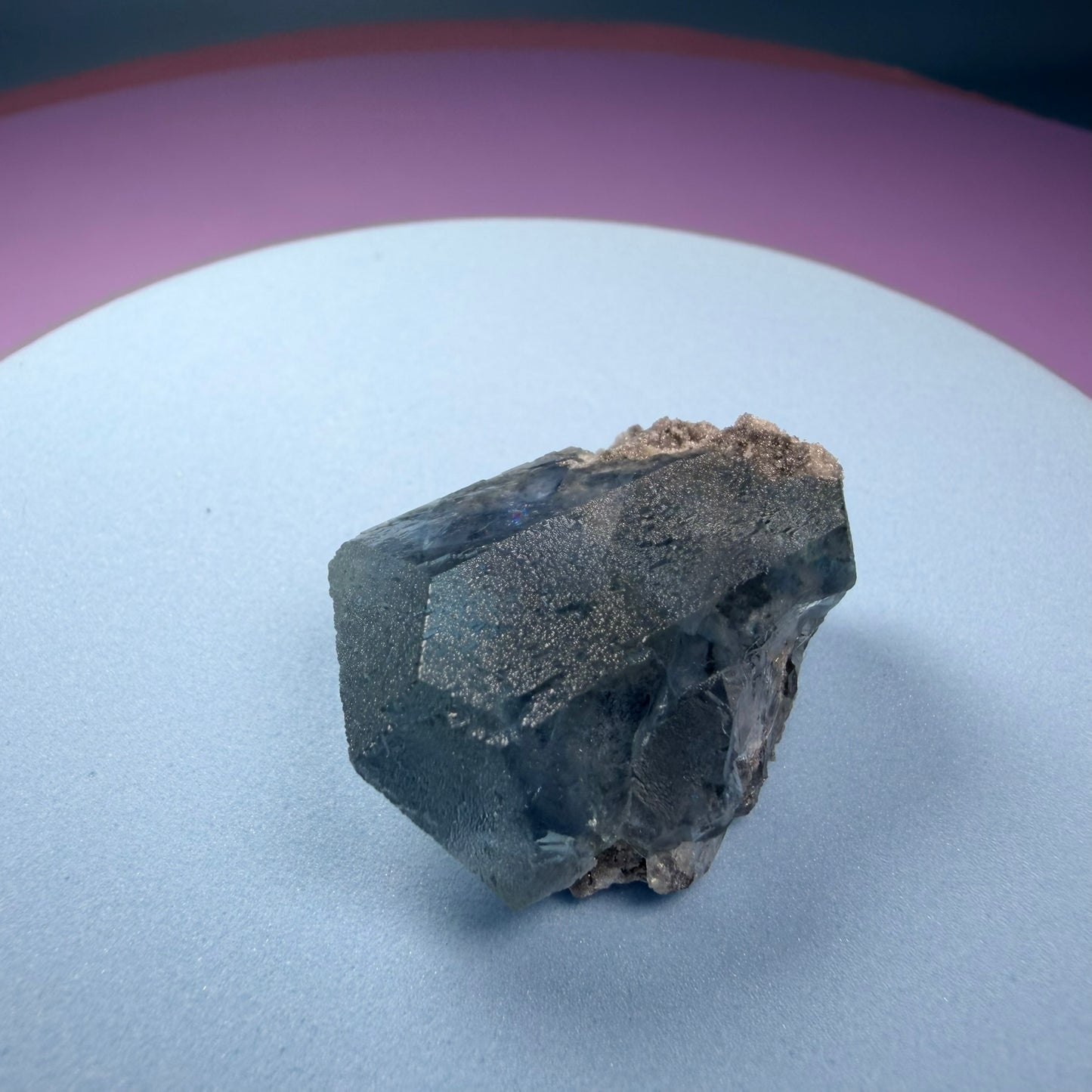 Octahedral Blue-Green Fluorite + Black Chalcedony Crystal Specimen, Fujian, China