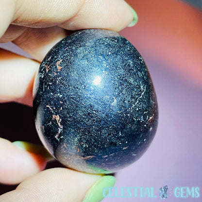 Rare Covellite Metallic Palmstone with Pink Fire Flash! (Video)