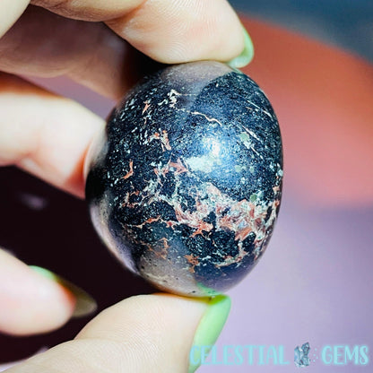 Rare Covellite Metallic Palmstone with Pink Fire Flash! (Video)