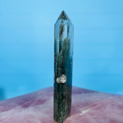 Garden Quartz (Lodolite) Small Tower (CHIPPED)