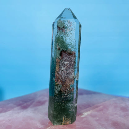 Garden Quartz (Lodolite) Small Tower (CHIPPED)