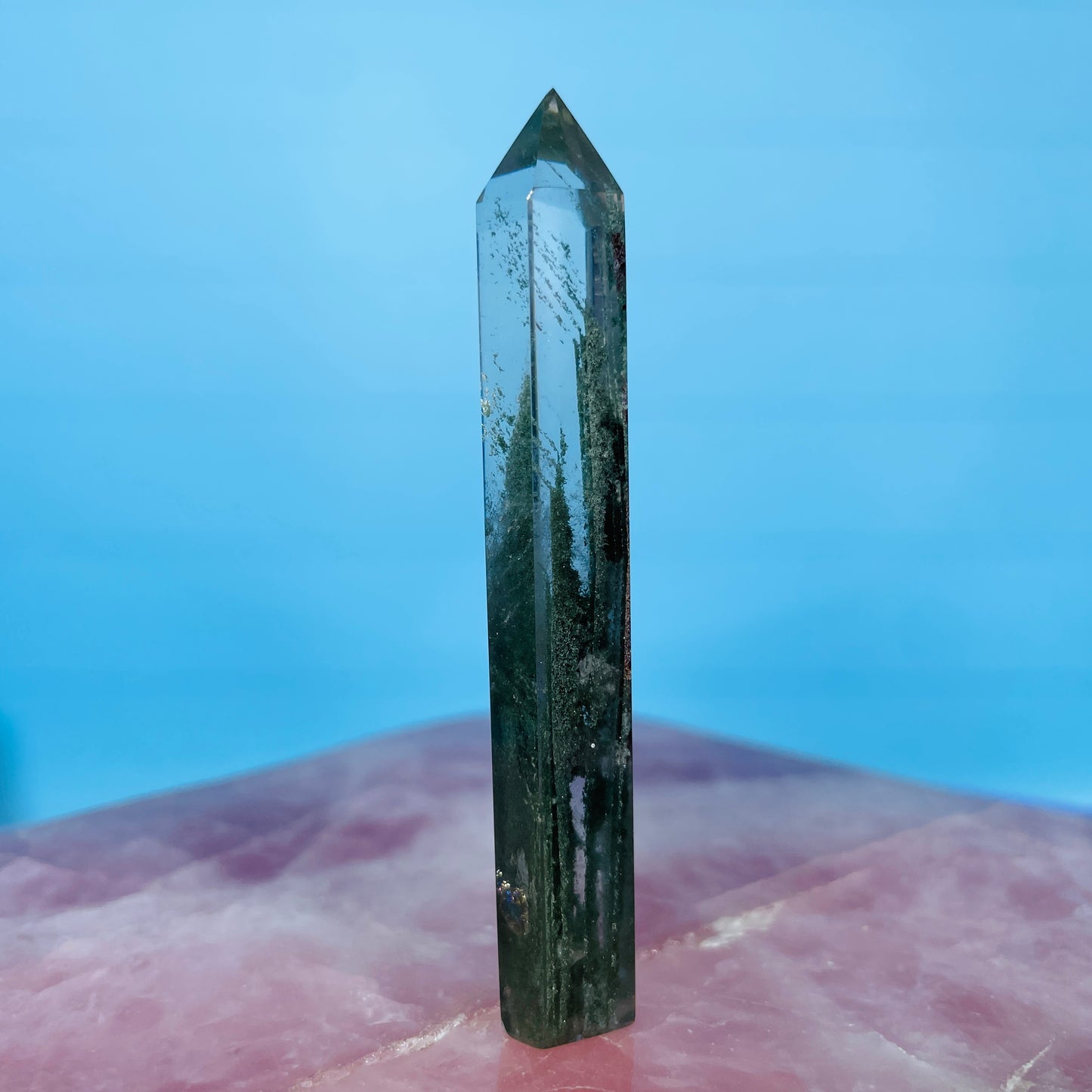 Garden Quartz (Lodolite) Small Tower (CHIPPED)
