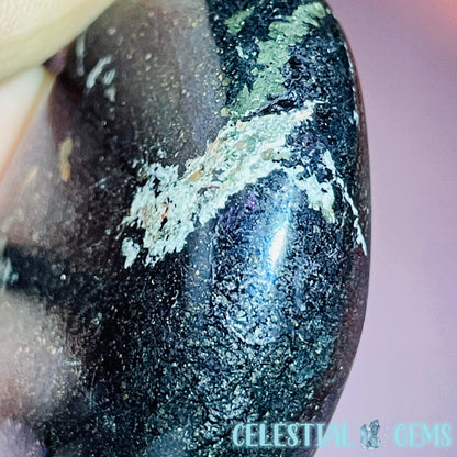 Rare Covellite Metallic Palmstone with Pink Fire Flash! (Video)