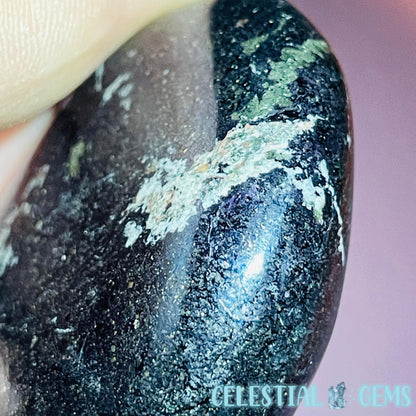 Rare Covellite Metallic Palmstone with Pink Fire Flash! (Video)