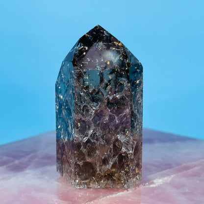 Smoky Crackle Quartz Small Tower