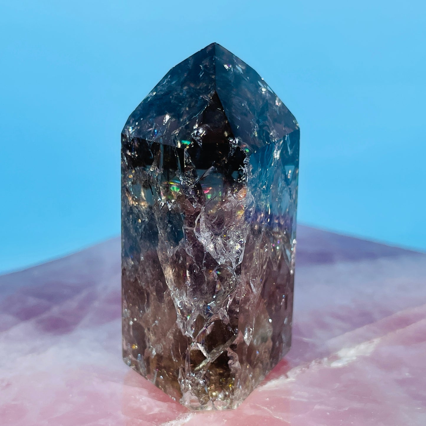 Smoky Crackle Quartz Small Tower