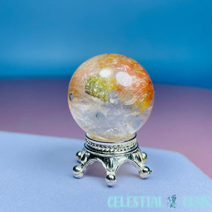 Pyrite + Iron 'Koi Fish' Clear Quartz Mini Sphere