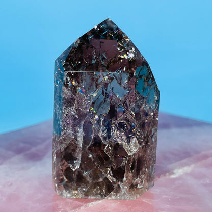 Smoky Crackle Quartz Small Tower