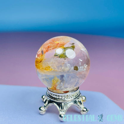 Pyrite + Iron 'Koi Fish' Clear Quartz Mini Sphere