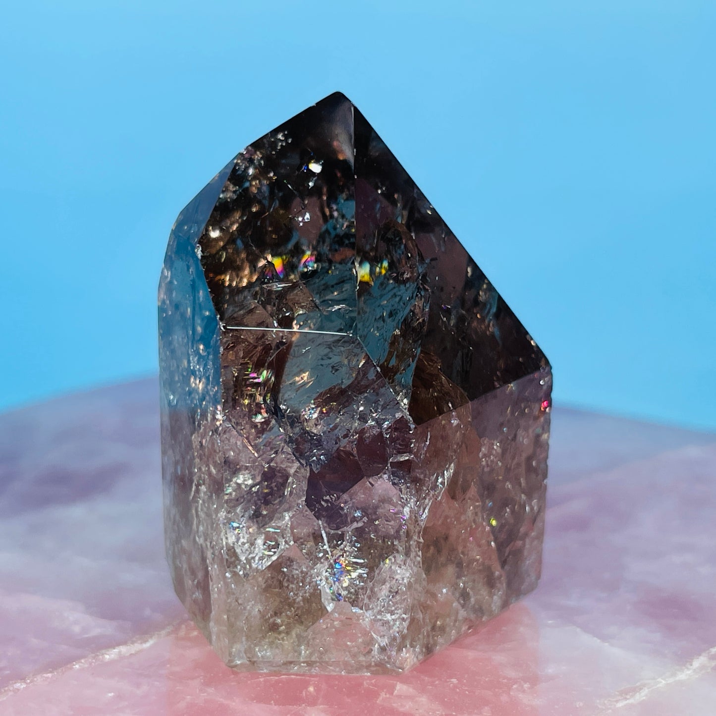 Smoky Crackle Quartz Small Tower
