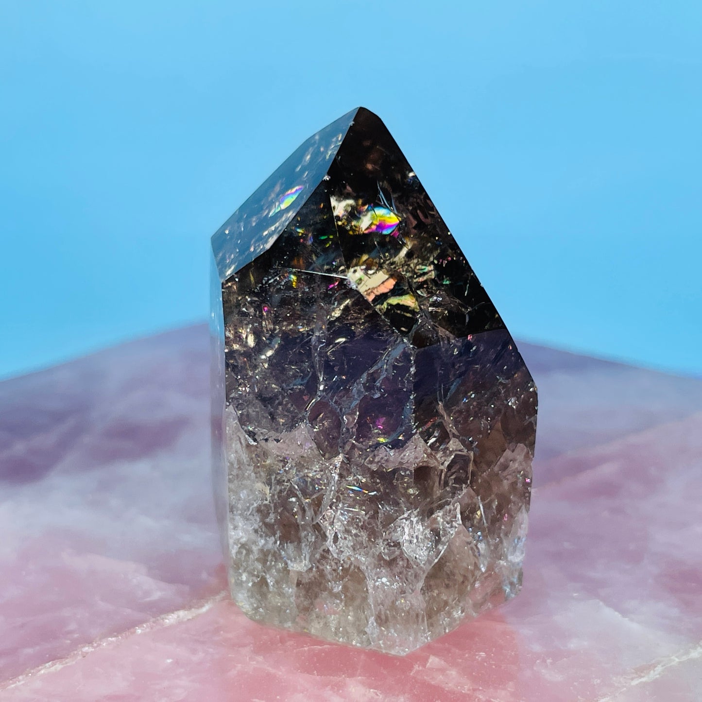 Smoky Crackle Quartz Small Tower