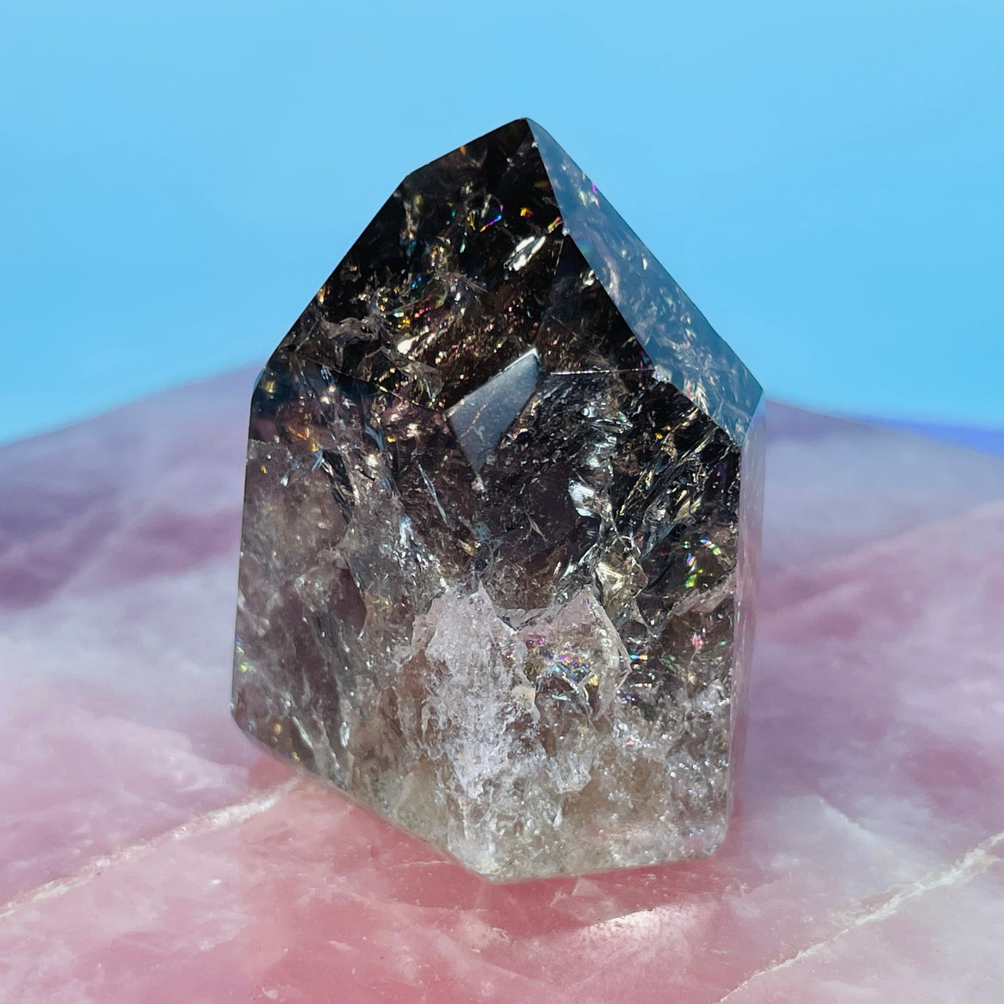 Smoky Crackle Quartz Small Tower