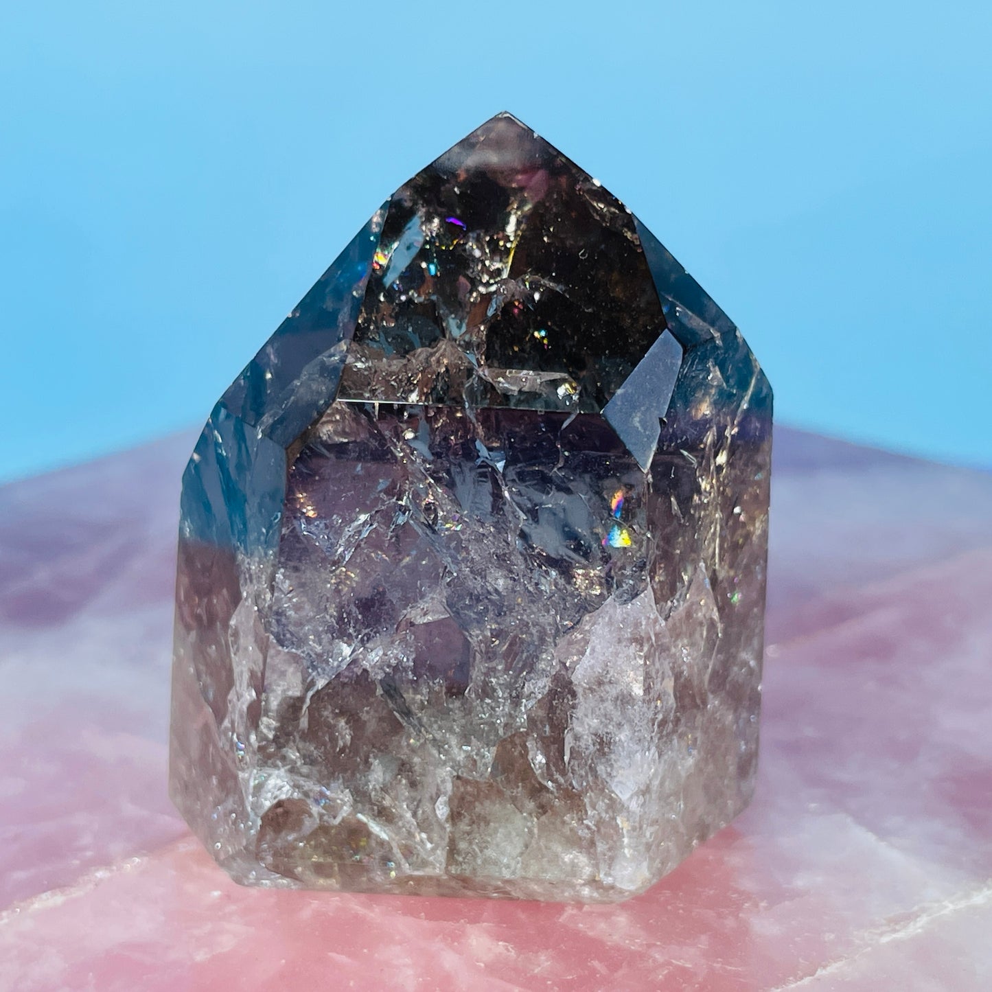 Smoky Crackle Quartz Small Tower
