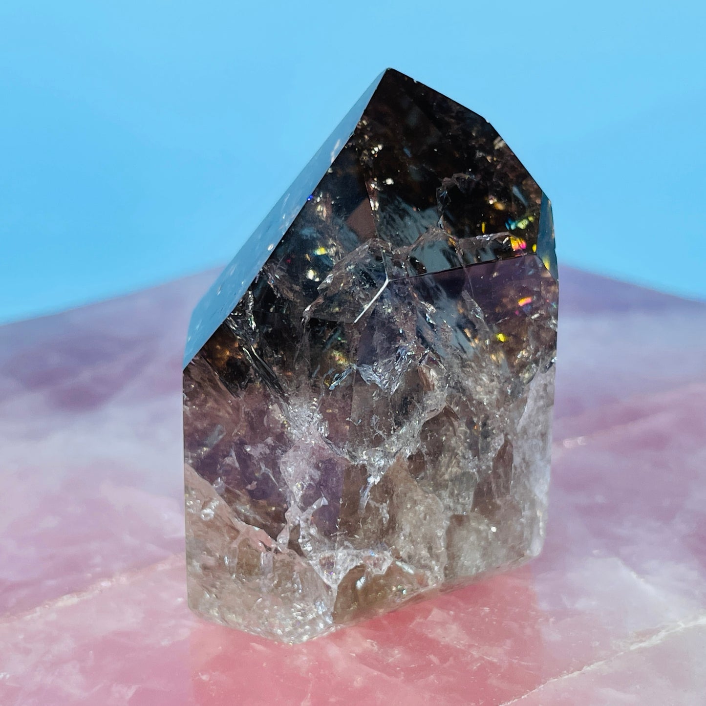 Smoky Crackle Quartz Small Tower