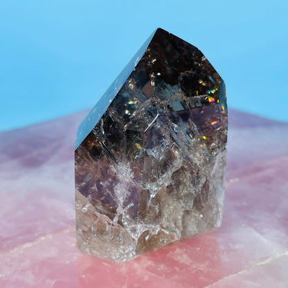Smoky Crackle Quartz Small Tower