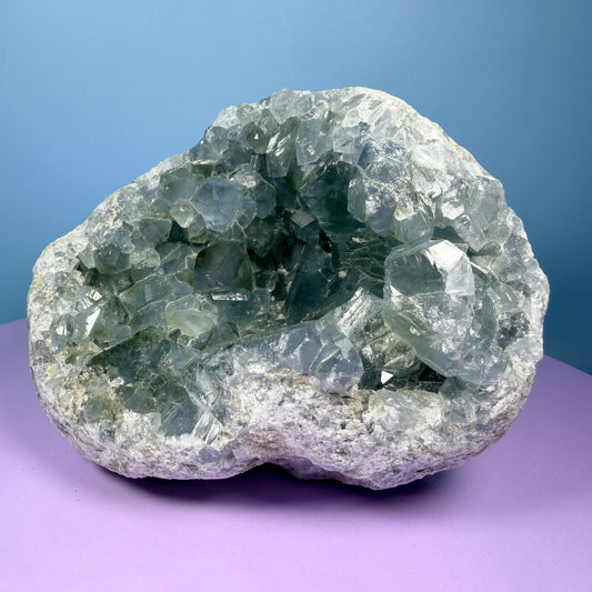 Celestite Large Cluster Geode