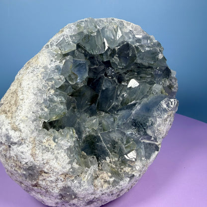 Celestite Large Cluster Geode