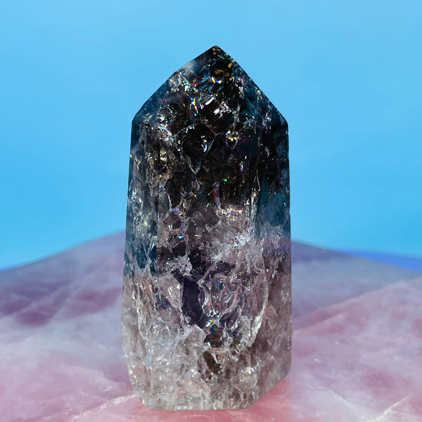 Smoky Crackle Quartz Small Tower