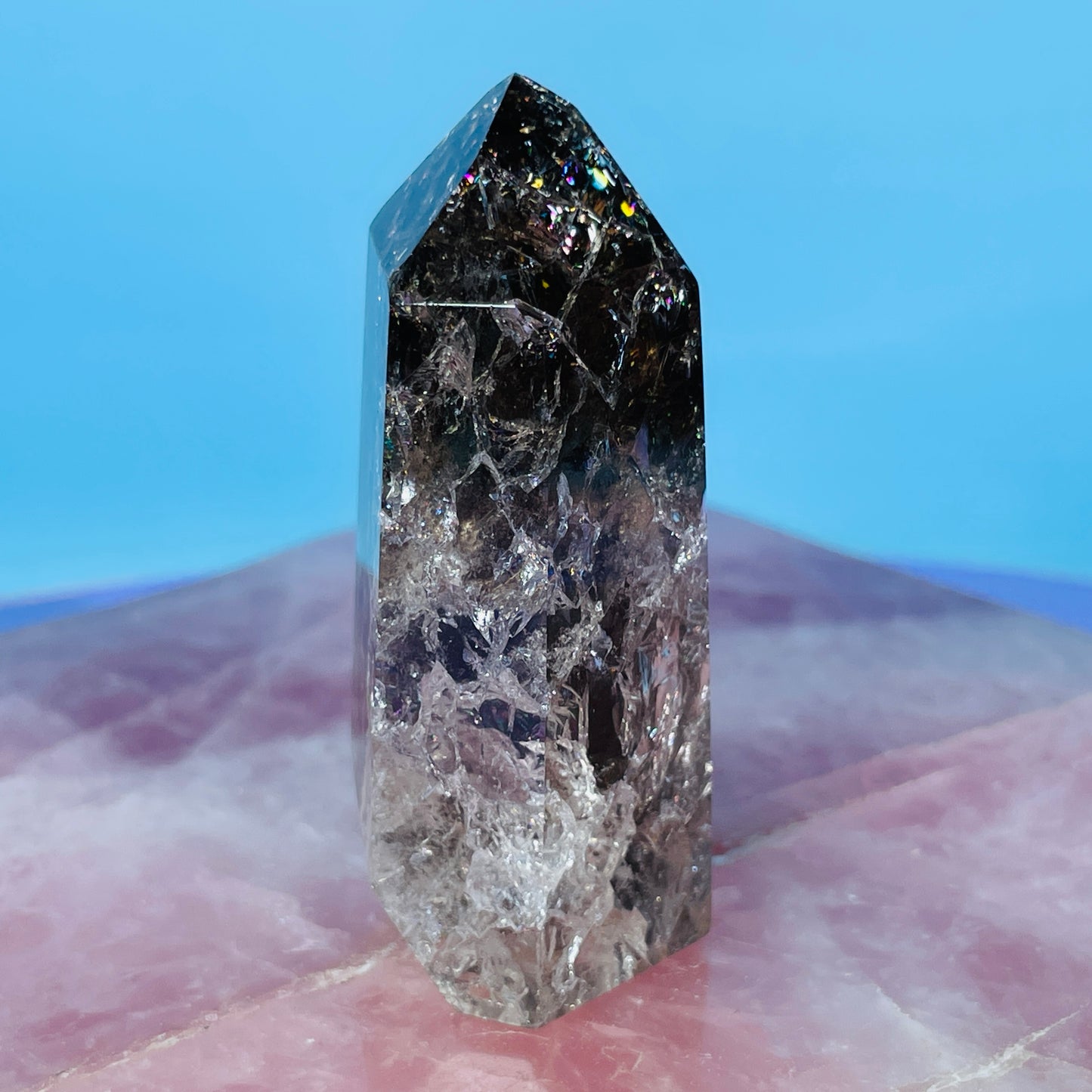 Smoky Crackle Quartz Small Tower