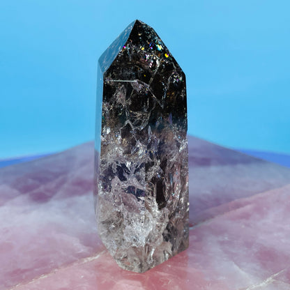 Smoky Crackle Quartz Small Tower