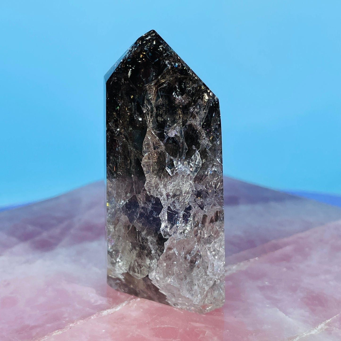 Smoky Crackle Quartz Small Tower